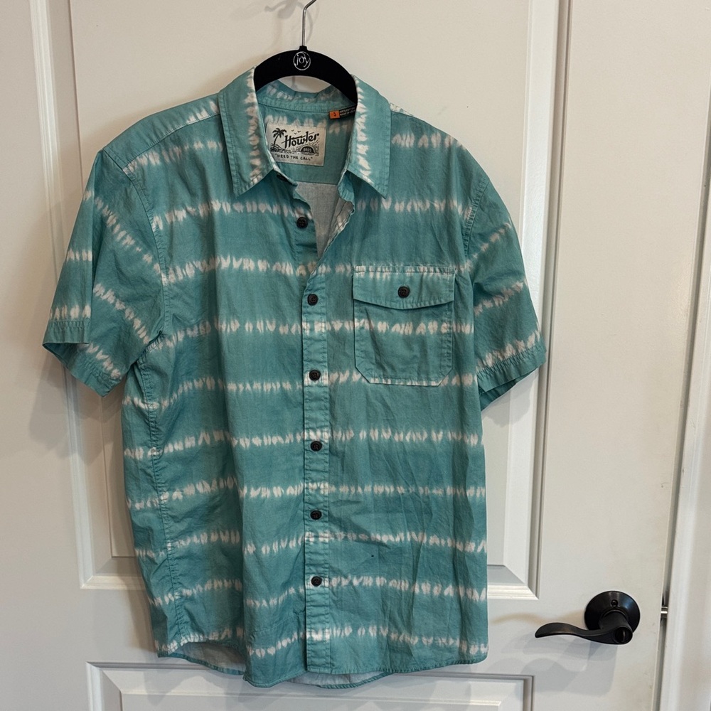 Howler Brothers Teal and White Casual Shirt